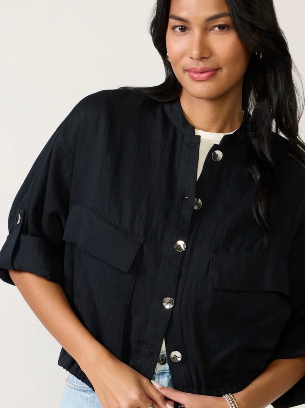 Evereve Utility Bomber Jacket NWT - Picture 6 of 8